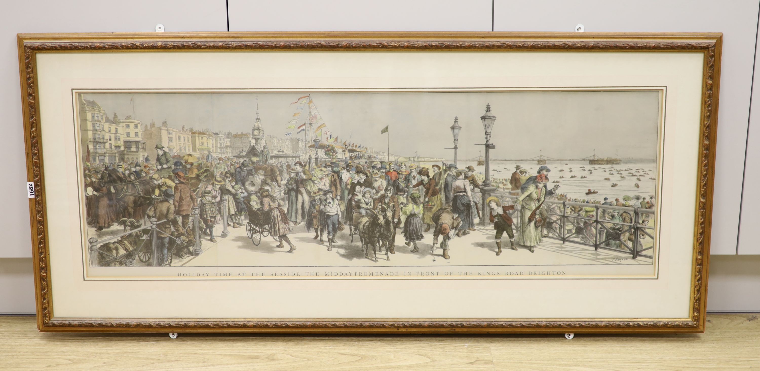 G. Durand (Illustrated London News), Steel engraving, Brighton ‘Holiday Time At The Sea Side’, 37 x 110cm.